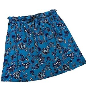Lane Bryant Blue Floral Skirt with Elastic Waist and Pockets Size 14/16 NWOT